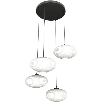 Lumes Nowoczesna lampa wisząca z mlecznymi kloszami - 3X D175 H0-P21 Lumes Nowoczesna lampa wisząca z mlecznymi kloszami - 3X D175 H0-P21