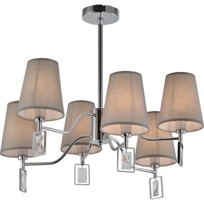 Lumes Sześcioramienny żyrandol z eleganckimi zawieszkami E1-N25 Lumes Sześcioramienny żyrandol z eleganckimi zawieszkami E1-N25