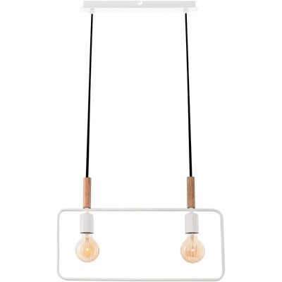Lumes Biała podwójna lampa wisząca w stylu industrialnym - 4X D223 S7-L06 Lumes Biała podwójna lampa wisząca w stylu industrialnym - 4X D223 S7-L06