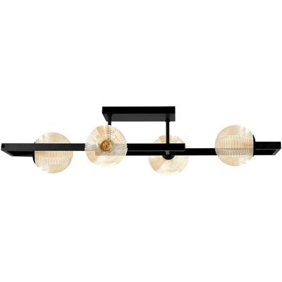 Lumes Lampa z czterema kloszami czarno-beżowa E6-R25 Lumes Lampa z czterema kloszami czarno-beżowa E6-R25