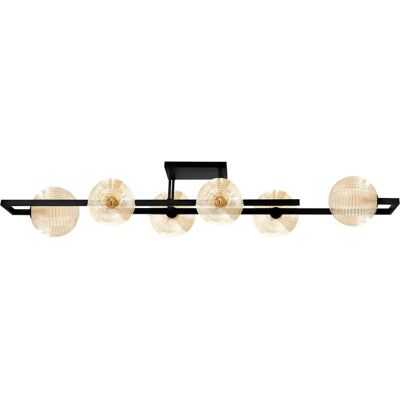 Lumes Szeroka lampa sufitowa czarno-beżowa F9-S55 Lumes Szeroka lampa sufitowa czarno-beżowa F9-S55