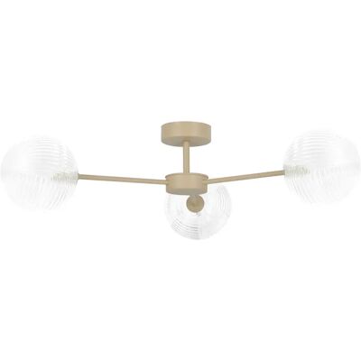 Lumes Sufitowa lampa z trzema kloszami transparentno-beżowa P6-W98 Lumes Sufitowa lampa z trzema kloszami transparentno-beżowa P6-W98