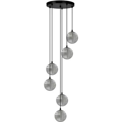 Lumes Wisząca długa lampa z kloszami grafitowa F1-M05 Lumes Wisząca długa lampa z kloszami grafitowa F1-M05