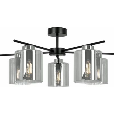 Lumes Lampa sufitowa z pięcioma kloszami grafitowa B2-G70 Lumes Lampa sufitowa z pięcioma kloszami grafitowa B2-G70