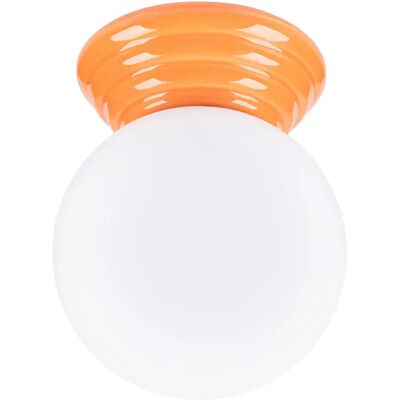 Lumes Pomarańczowy szklany plafon z okragłym kloszem R4-T47 Lumes Pomarańczowy szklany plafon z okragłym kloszem R4-T47