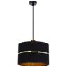 Lumes Lampa wisząca abażurowa w stylu glamour czarny + złoto - Z035-Reso