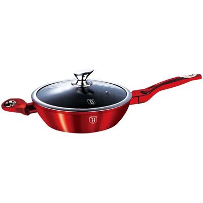 Edinos Granitowa czerwona patelnia na indukcję 28cm W1-R55 Edinos Granitowa czerwona patelnia na indukcję 28cm W1-R55