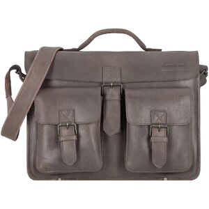 Greenland Nature Nature Briefcase Leather 40 cm grey  - Unisex - Dorośli,Damy,Mężczyźni