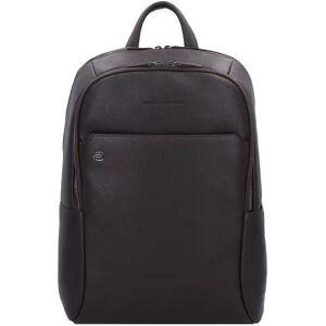 Piquadro Czarne kwadratowe plecaki skórzane 44 cm przegroda na laptopa dark brown  - Damy,Unisex - Dorośli,Mężczyźni