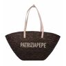 Patrizia Pepe Summer Straw Shopper Bag 51 cm plume brown  - Damy