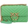 PINKO Love One Torba na ramię Skórzany 21 cm green  - Damy