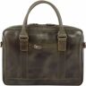 Buckle & Seam Everett Briefcase Leather 38 cm Laptop Compartment olive  - Unisex - Dorośli,Damy,Mężczyźni