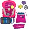 Scout Sunny II Neon Safety Zestaw tornistra 4-części pink glow  - Unisex - Dzieci,Dziewczyny,Chłopcy