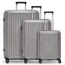 Pactastic Kolekcja 01 Zestaw walizek na 4 kółkach, 3 sztuki, z elastycznym zagięciem grey-coffee metallic  - Unisex - Dorośli,Mężczyźni,Damy