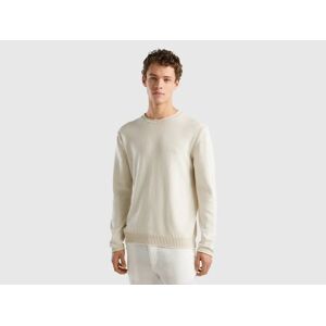United Benetton, Sweater In Recycled Cotton Blend, size XL, Creamy White, Men