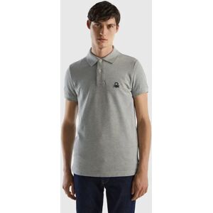 United Benetton, Mélange Gray Slim Fit Polo, size XXXL, Light Gray, Men