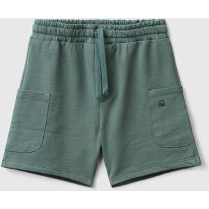 United Benetton, Cargo Shorts In Organic Cotton, size 110, Military Green, Kids