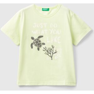 United Benetton, T-shirt In Organic Cotton With Print, size 90, Lime, Kids