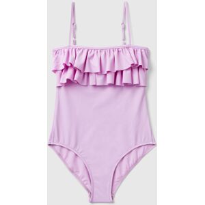 United Benetton, One-piece Swimsuit In Econyl® With Frills, size XS, Lilac, Kids