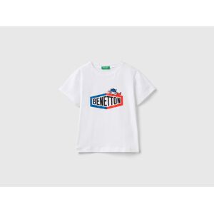 United Benetton, T-shirt With Print In 100% Organic Cotton, size 104, White, Kids