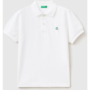 United Benetton, Slim Fit Polo In 100% Organic Cotton, size L, White, Kids