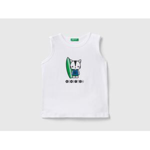 United Benetton, Tank Top In 100% Organic Cotton With Logo, size 82, White, Kids