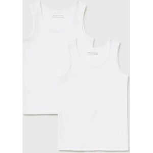 United Benetton, Two Stretch Organic Cotton Tank Tops, size S, White, Kids