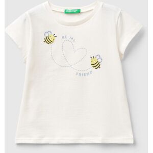 United Benetton, T-shirt In Organic Cotton With Glitter, size 110, White, Kids