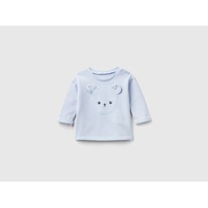 United Benetton, Organic Cotton Sweatshirt With Embroidery, size 56, Sky Blue, Kids