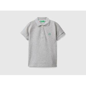 United Benetton, Short Sleeve Polo In Organic Cotton, size 82, Light Gray, Kids