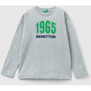 United Benetton, Long Sleeve Organic Cotton T-shirt, size L, Light Gray, Kids