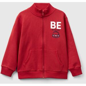 United Benetton, Sweatshirt In Organic Cotton With Zip, size 98, Brick Red, Kids