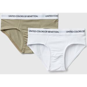 United Benetton, Two Briefs With Logoed Elastic, size M, Light Green, Kids