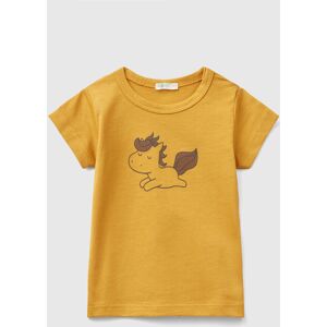 United Benetton, Short Sleeve T-shirt In Organic Cotton, size 62, Mustard, Kids