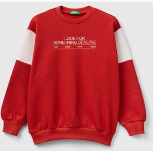 United Benetton, Oversized Sweatshirt In Organic Cotton, size S, Red, Kids