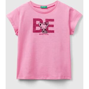 United Benetton, T-shirt With Print In Organic Cotton, size 90, Pink, Kids