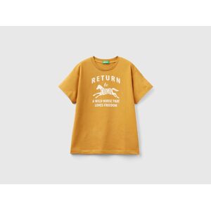United Benetton, T-shirt With Print In Organic Cotton, size XL, Mustard, Kids
