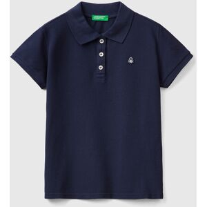 United Benetton, Short Sleeve Polo In Organic Cotton, size M, Dark Blue, Kids