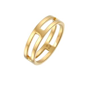 KUZZOI KUZZOI Pierścień Męski pierścień Bar Solid Trend Basic w pozłacanym srebrze 925 Sterling Silver Złoto