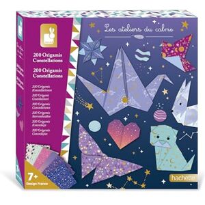 Janod Zestaw do origami dla dzieci, 200 arkuszy papieru z efektami wizualnymi i 15 modeli, DIY, Les Ateliers Du Calme, kreatywny zestaw rekreacyjny dla dzieci, koncentracja i kreatywność, od 7 lat