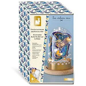 Janod Create-Your-Own Light-Up Blue & Gold Butterfly Bell Jar-Les Ateliers Déco Zestaw Sztuki i Rzemiosła Dla Dzieci Doskonałe Umiejętności motoryczne i Koncentracja 8 lat +, J07878, Wielokolorowy