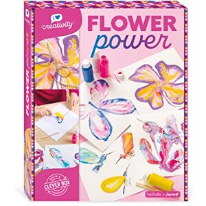 Janod Flower Power I Love Creativity 5 kreacji farb akrylowych Zestaw artystyczny i rzemieślniczy dla dzieci Umiejętności motoryczne i koncentracja 8 lat +, J07738