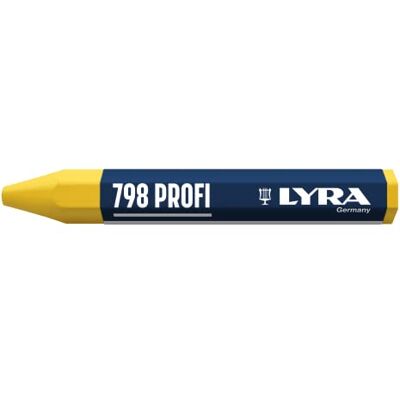 LYRA L4880007, 798 PROFI woskowa kreda sygnalizacyjna do profesjonalnych oznaczeń na wielu podłożach, pudełko z 12 żółtymi kredkami LYRA L4880007, 798 PROFI woskowa kreda sygnalizacyjna do profesjonalnych oznaczeń na wielu podłożach, pudełko z 12 żółtymi kredkami