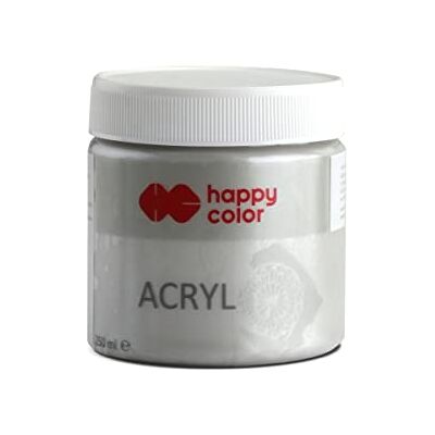 Happy Color Farba akrylowa 250 ml, srebrna, Happy Color Farba akrylowa 250 ml, srebrna,