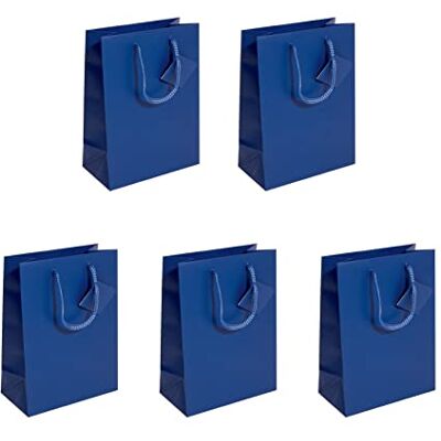 Sigel GT504/5 średniej wielkości papierowe torebki na prezenty ultramaryna matowy 23 x 17 cm zestaw 5 sztuk Sigel GT504/5 średniej wielkości papierowe torebki na prezenty ultramaryna matowy 23 x 17 cm zestaw 5 sztuk