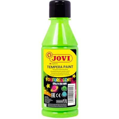 Jovi Fosforyzująca farba temperowa, butelka 250 ml, Kolor Zielony, Farba na bazie naturalnych składników, Łatwy do mycia, Bezglutenowy, Idealny do użytku szkolnego (51917) Jovi Fosforyzująca farba temperowa, butelka 250 ml, Kolor Zielony, Farba na bazie naturalnych składników, Łatwy do mycia, Bezglutenowy, Idealny do użytku szkolnego (51917)