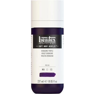 Liquitex 1923186 Profesjonalna farba akrylowa Soft Body Farba artystyczna o kremowej, kryjącej konsystencji, wysokiej pigmentacji, odporna na światło, wiek, 237ml Dioxazine Purple Liquitex 1923186 Profesjonalna farba akrylowa Soft Body Farba artystyczna o kremowej, kryjącej konsystencji, wysokiej pigmentacji, odporna na światło, wiek, 237ml Dioxazine Purple