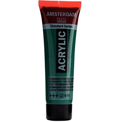 Amsterdam Standardowa tubka akrylowa serii 20 ml ciemnozielona trwała zieleń 619 (17046190) Amsterdam Standardowa tubka akrylowa serii 20 ml ciemnozielona trwała zieleń 619 (17046190)