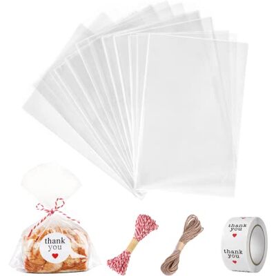 Carehabi 200 szt. Plastikowa torba Tansparent OPP woreczek do pakowania celofanowe ciasteczka cukierki koraliki biżuteria prezent 10 x 15 cm (18 x 25 cm) Carehabi 200 szt. Plastikowa torba Tansparent OPP woreczek do pakowania celofanowe ciasteczka cukierki koraliki biżuteria prezent 10 x 15 cm (18 x 25 cm)