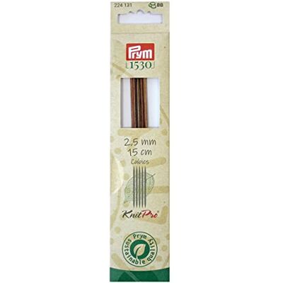 Prym 224121 Cubics Natural druty do robienia na drutach, 15 cm, 2,50 mm, drewniane, wielokolorowe, 2,5 mm Prym 224121 Cubics Natural druty do robienia na drutach, 15 cm, 2,50 mm, drewniane, wielokolorowe, 2,5 mm